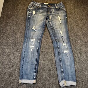 HOUSE of LONDON Women's Blue Distressed Boyfriend Jeans Size 28